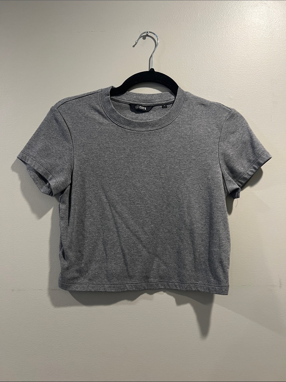 Cropped Cuts Tee in Heather Gray